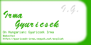 irma gyuricsek business card